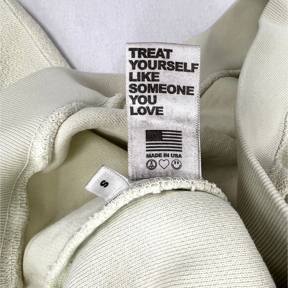 MADHAPPY Rainbow Cropped Crewneck Sweatshirt Womens Small Pale Green Pullover - Picture 9 of 15